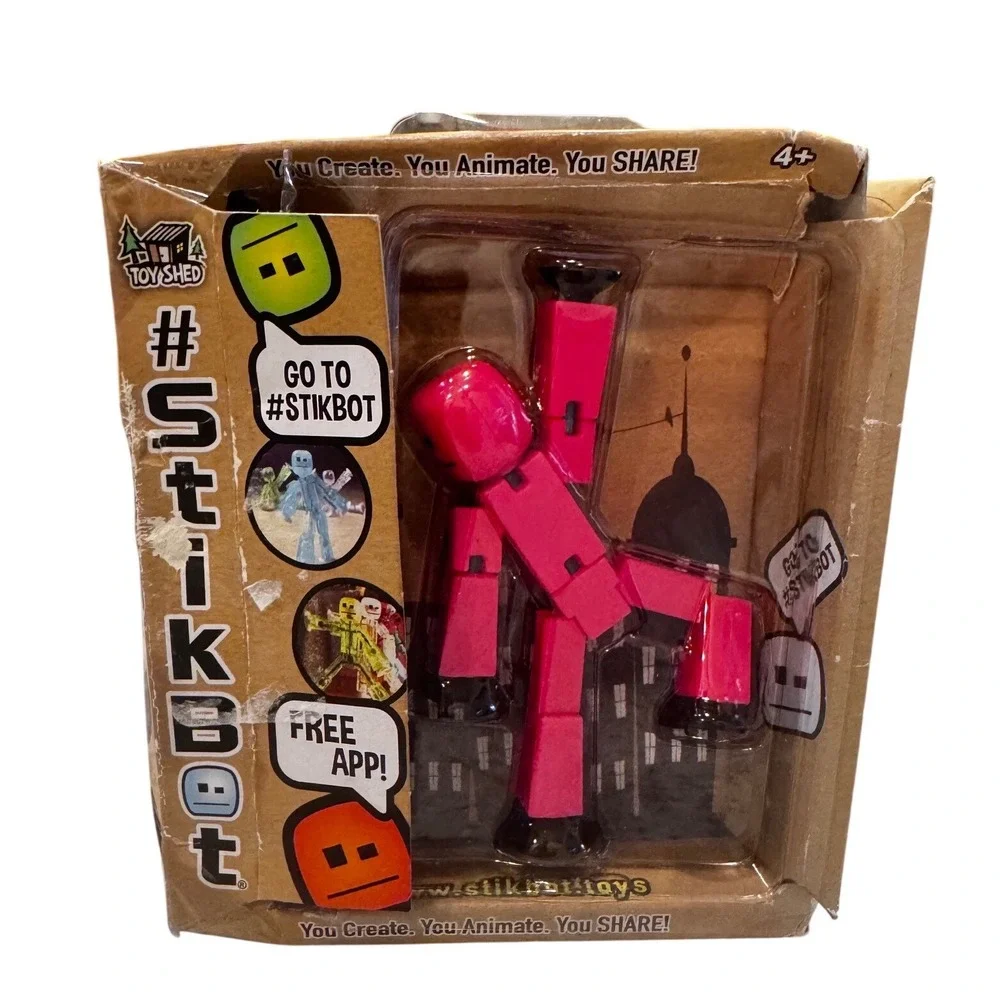 Stikbot Pink Stop Motion Animation Action Figure Zing Toy Shed New Box Wear 2017